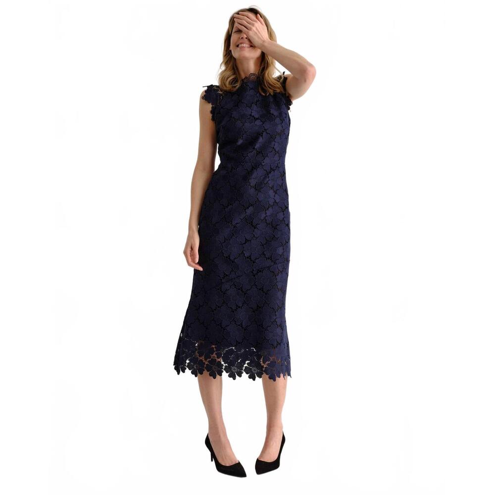 NEW CARTOLINA NANTUCKET palma midi dress in midnight blue